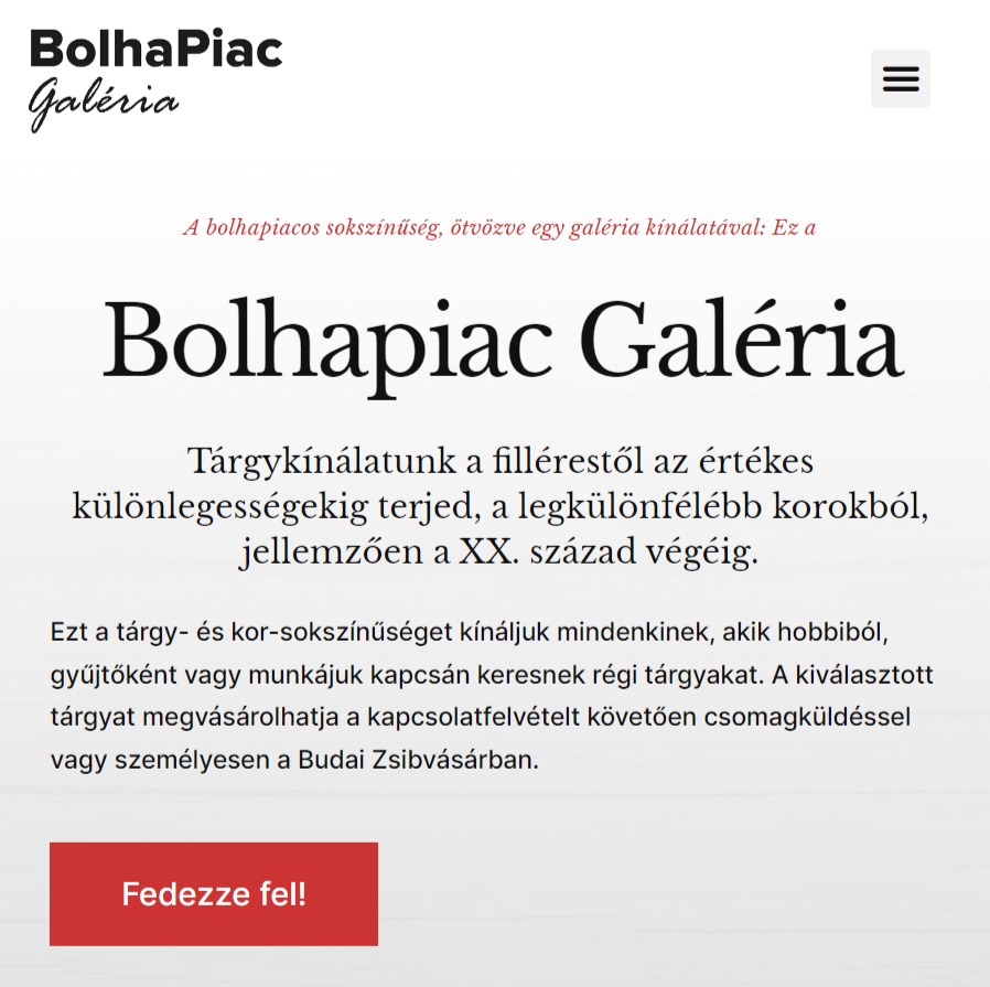 mobil menü ikon a jobb felső sarokban
